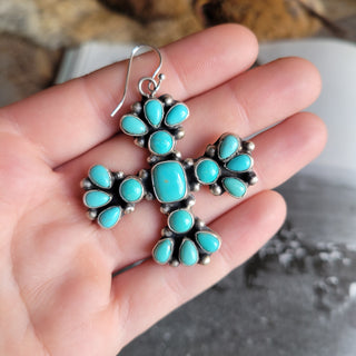 Cluster Cross Earrings
