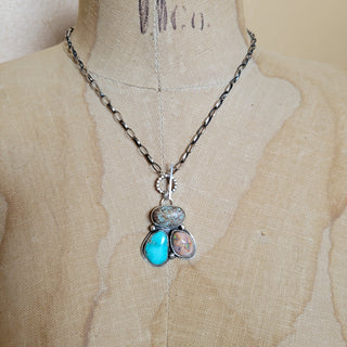 Turquoise x Opal Toggle Necklace