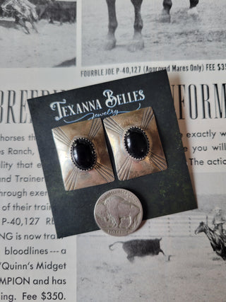 The Hazel Studs - Onyx - Vintage