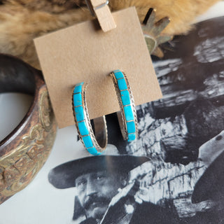 The Sophia Inlay Hoops - 1.25"