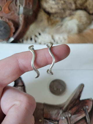 Sterling Silver Wavy Hoops