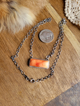 Orange Spiny Bar Necklace