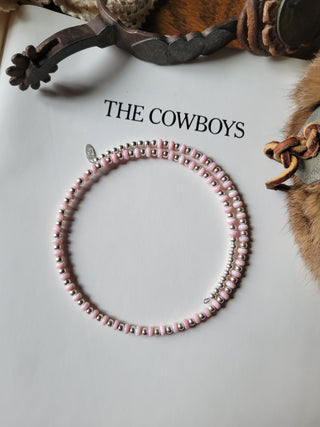 The Lucinda Memory Wire Choker - Pink Conch