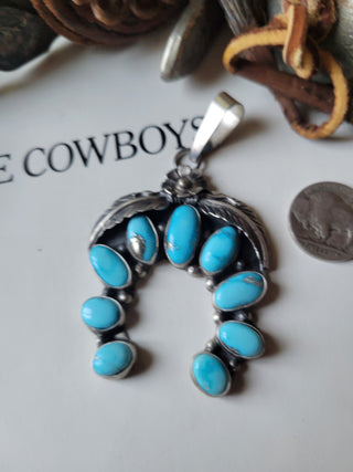 The Ruidoso Naja Pendant - White Water Turquoise
