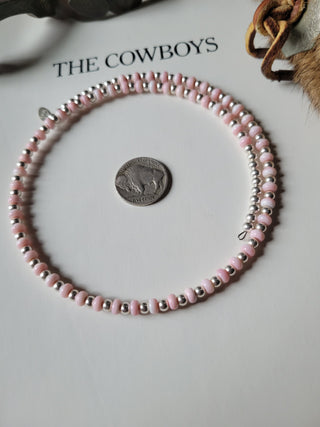The Lucinda Memory Wire Choker - Pink Conch