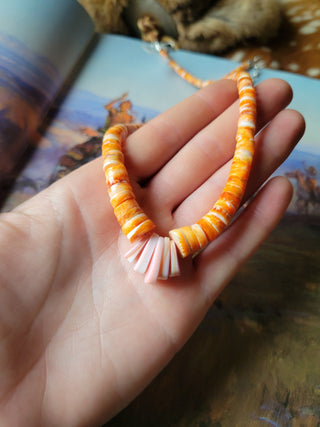 The Riann Heish Necklace - Spiny x Pink Conch