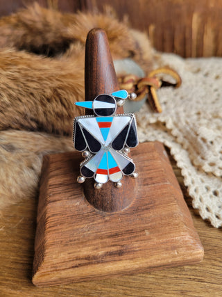 The Todd Thunderbird Inlay Ring - Sz 8.5
