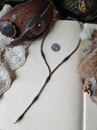 Graduated Pearl Lariat - Copper