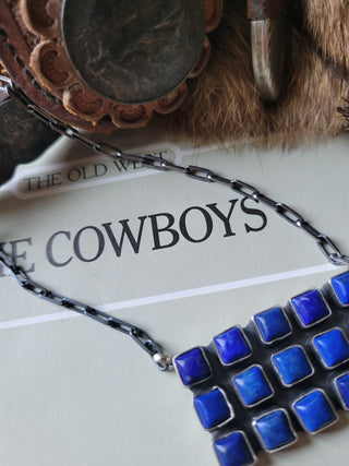 The Sullivan Bar Cluster Necklace - Lapis