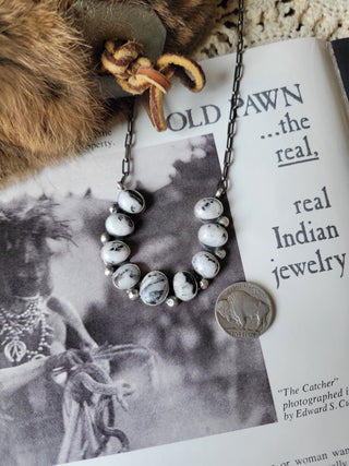 White Buffalo Horseshoe Necklace