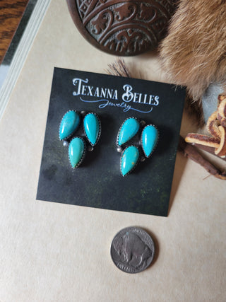 Sonny Cluster Studs - Kingman Turquoise
