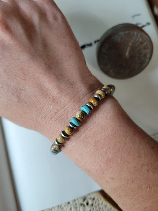 The Odessa Stretch Bracelet - Turquoise & Jasper