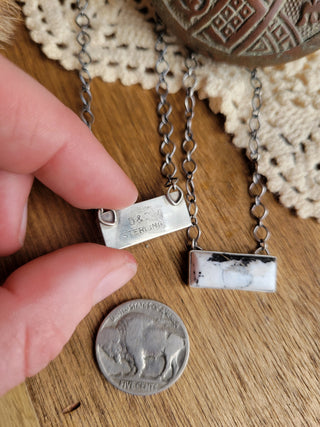 White Buffalo Bar Necklace
