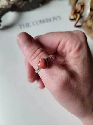 The Priscilla Heart Ring - Red Spiny - Sz 9.25