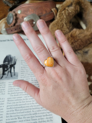 The Sweetwater Heart Ring - Sz 10 - Orange Spiny