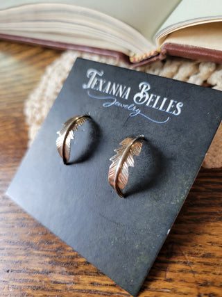 Sterling Feather Half Hoops