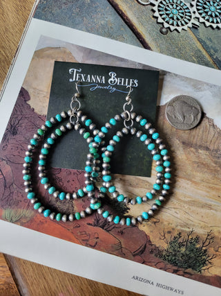 The Brady Double Pearl Hoops - Kingman