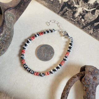 Red Spiny 5mm Pearl Bracelet