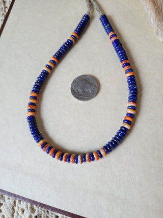 The Haven Necklace - Lapis x Orange Spiny