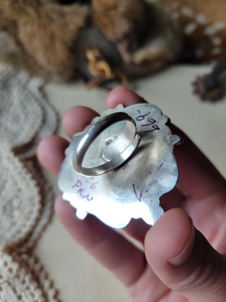 The Pecos Heart Ring - Adjustable - Red Spiny