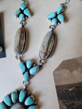 The Dominic Cluster Lariat Set - Royston Ribbon & Carico Lake