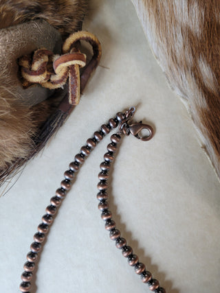 5mm Copper Pearl Necklace - 16"