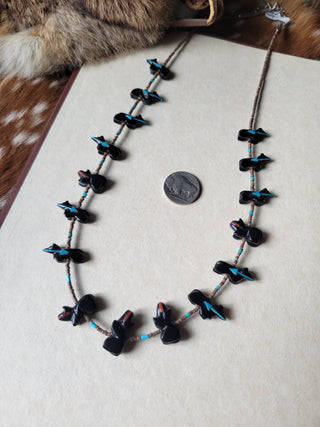 The Baily Bear Fetish Necklace - Onyx - Vintage