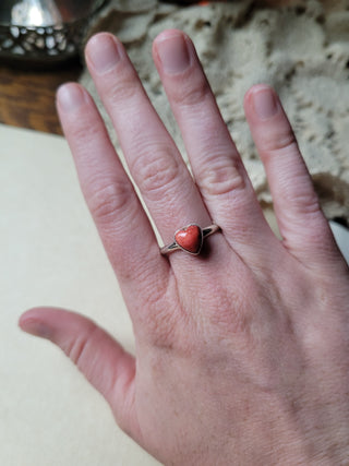 The Priscilla Heart Ring - Red Spiny - Sz 9.25