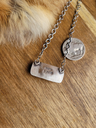 Orange Spiny Bar Necklace