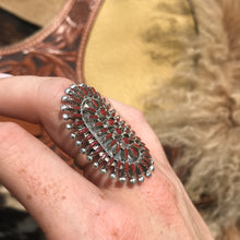 Load image into Gallery viewer, Coral Needlepoint Cluster Ring